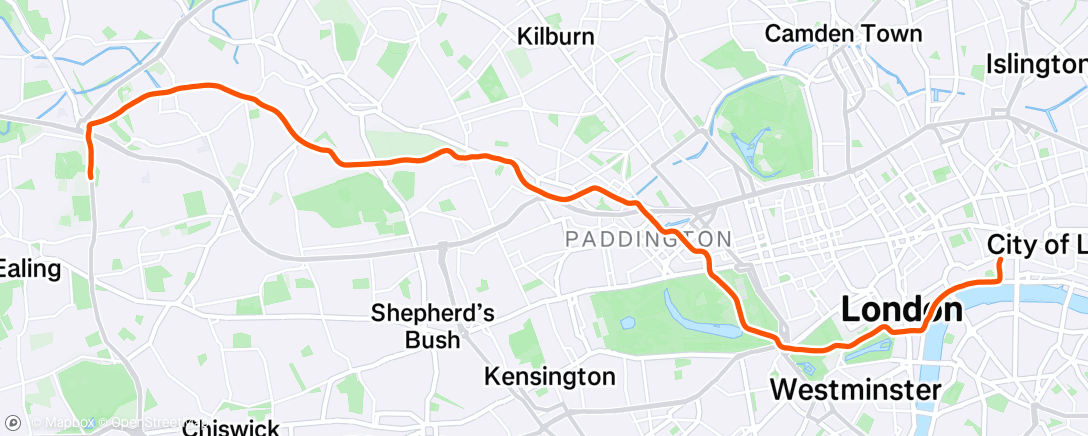Map of the activity, Afternoon Run