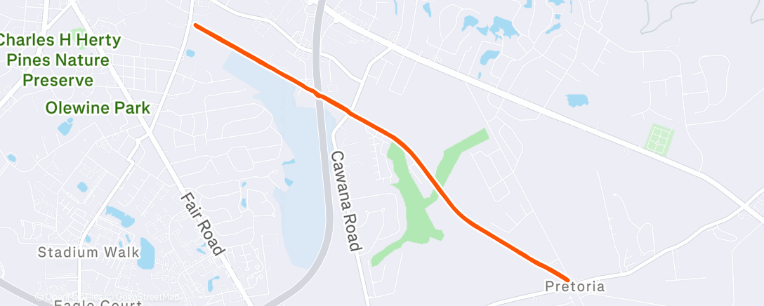 Map of the activity, Afternoon Run