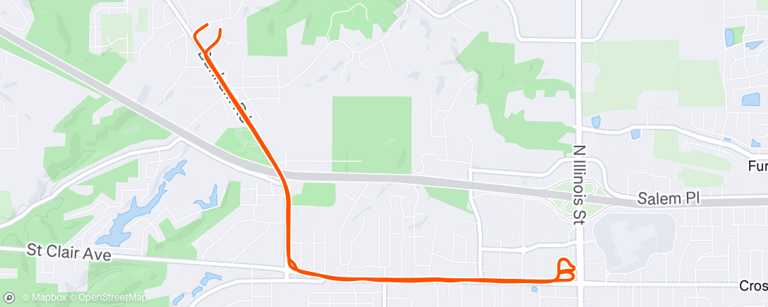 Map of the activity, Afternoon Run