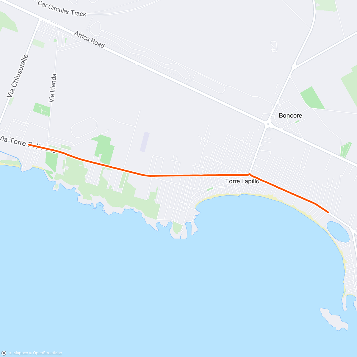 Map of the activity, Porto Cesareo to Togo paradise