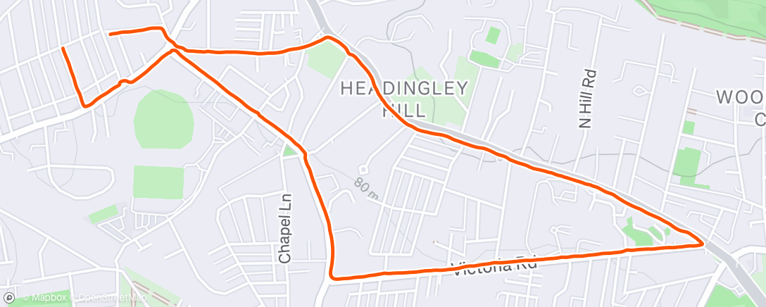 Map of the activity, Evening Run