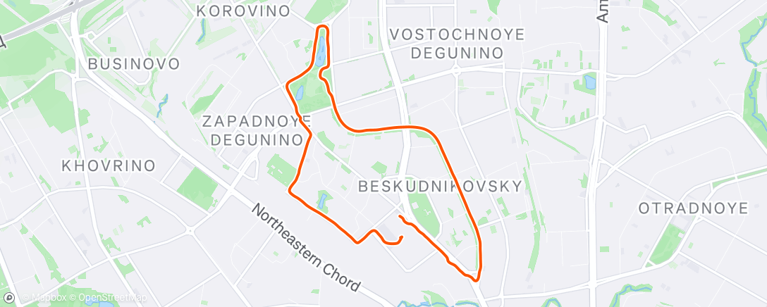 Map of the activity, Evening Run