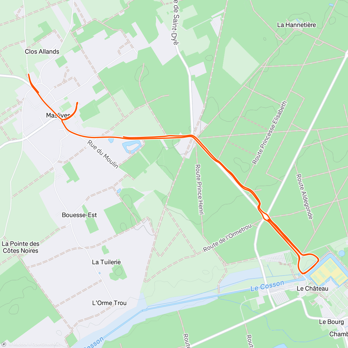 Map of the activity, Carrera de mañana