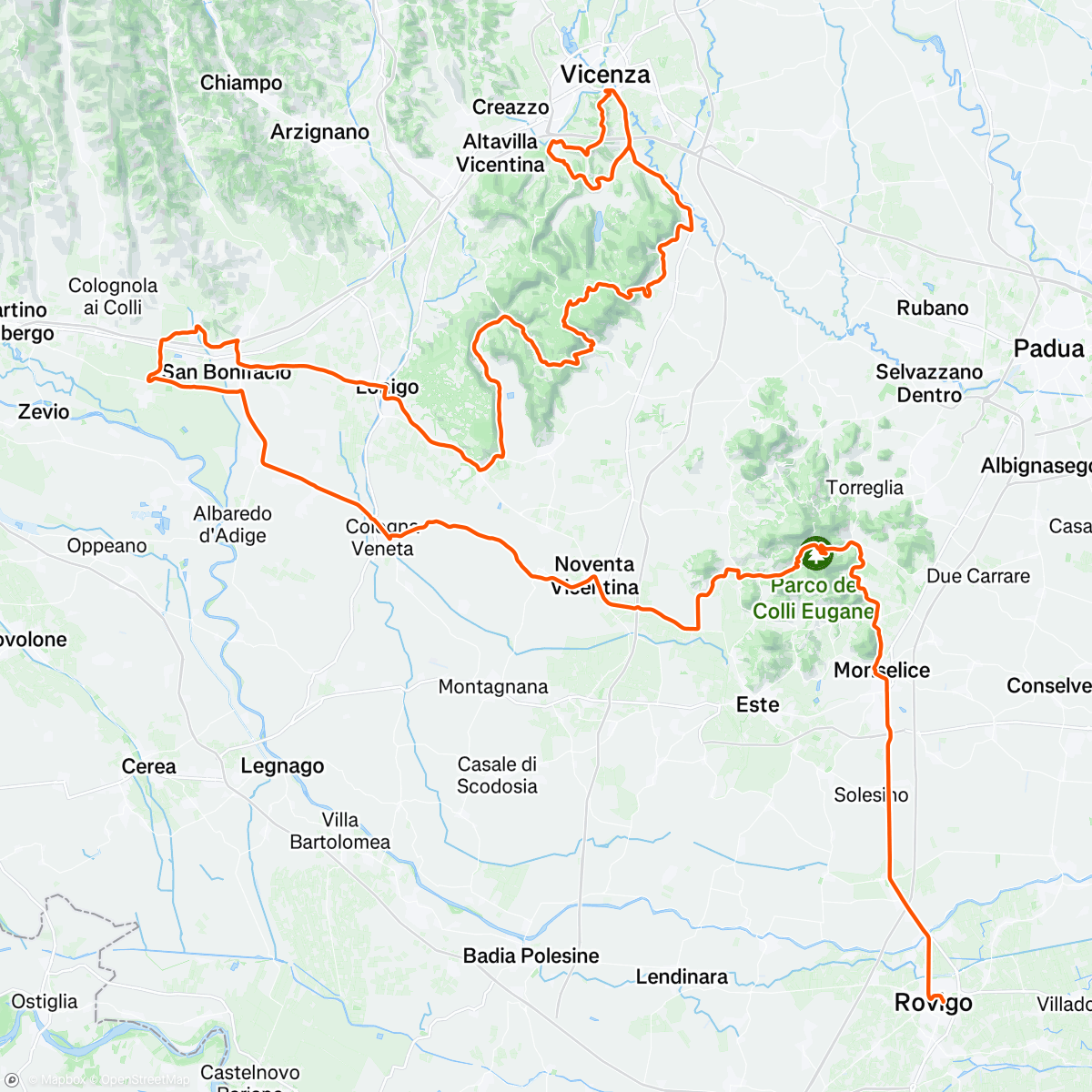 Map of the activity, Giro d'Italia: Stage 13. 🇮🇹🇮🇹