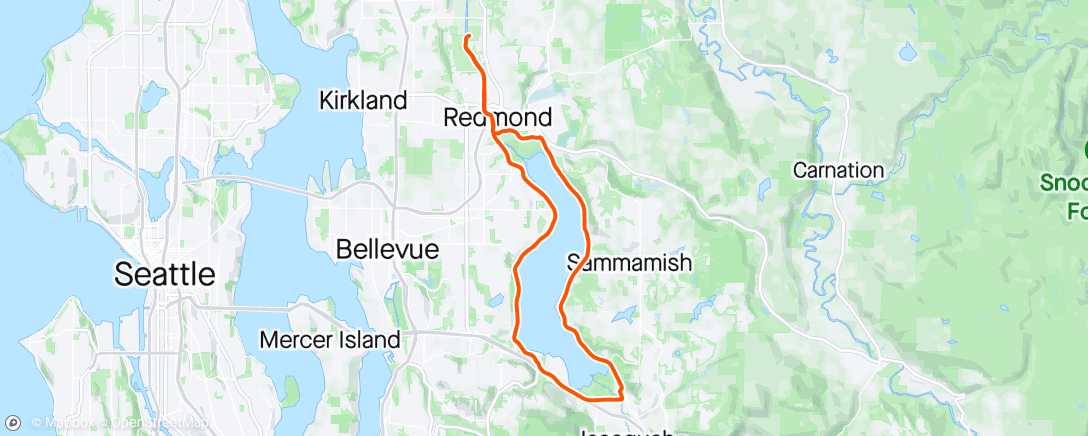 Map of the activity, Lake Sammamish from 60 acres