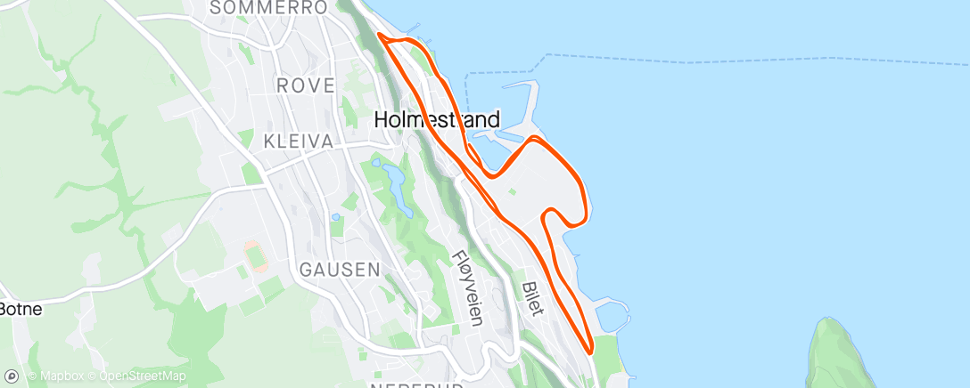アクティビティ「Holmestrand 10K」の地図
