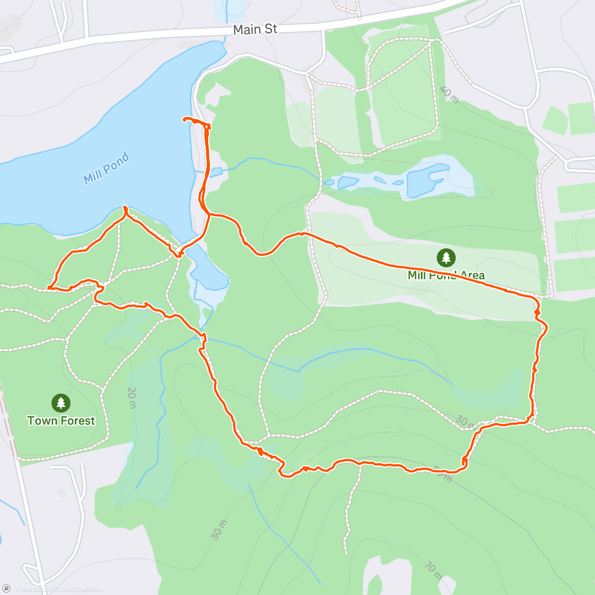Map of the activity, Lunch Hike