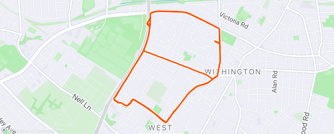 Map of the activity, Night Run