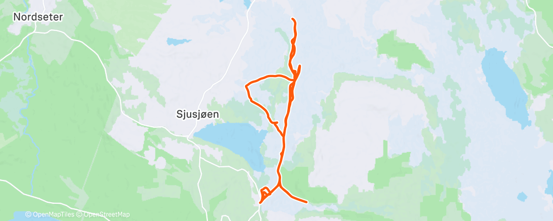 Map of the activity, Skitur Sjusjøen
