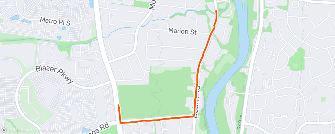 Map of the activity, Morning Run