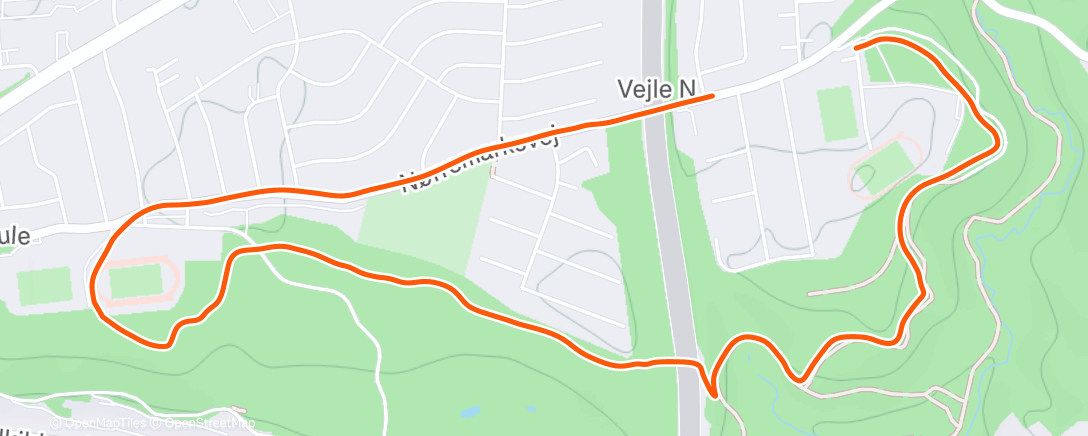 Map of the activity, Afternoon Run