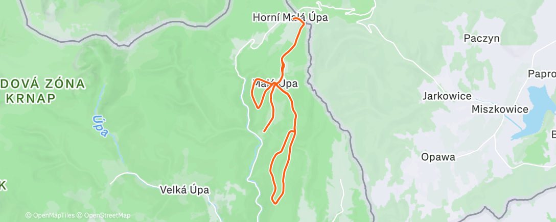 Карта физической активности (Malá Úpa Běžecké lyžování – trapno skejt)