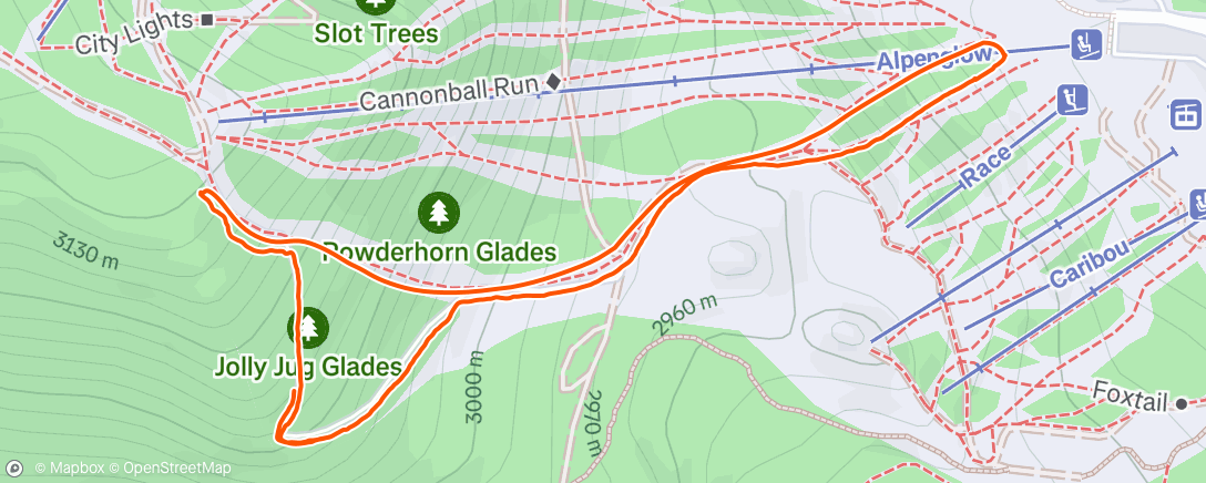 Mappa dell'attività Morning Backcountry Ski