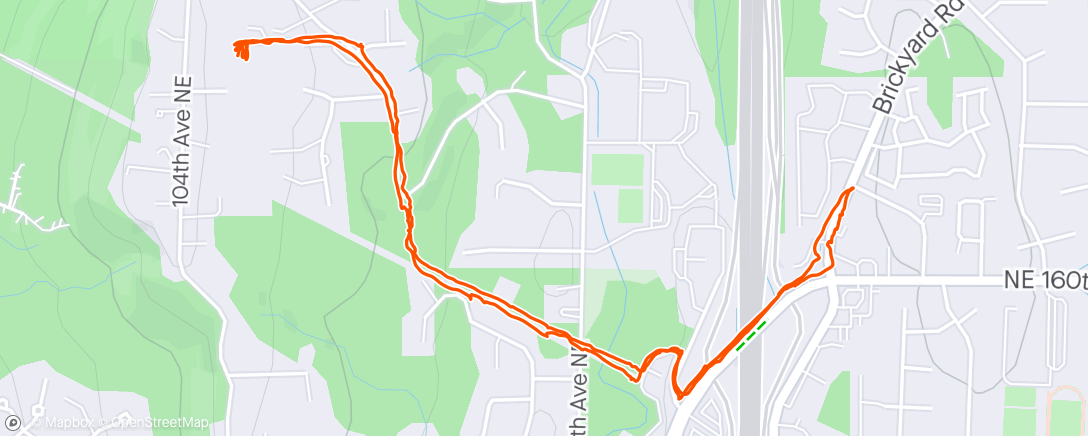 Map of the activity, Aborted Run