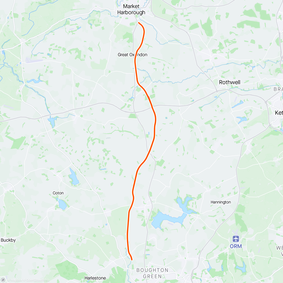 Map of the activity, Brampton Valley Way 🏃‍♂️