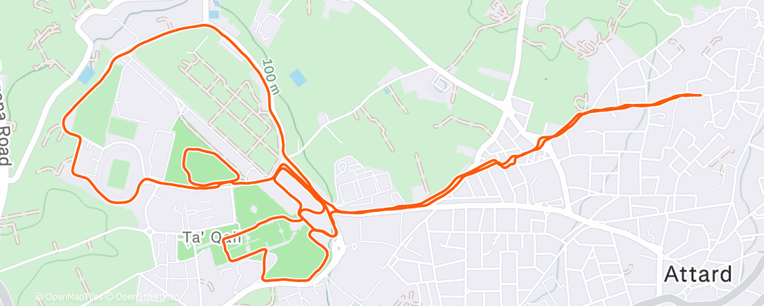 Map of the activity, Evening Run