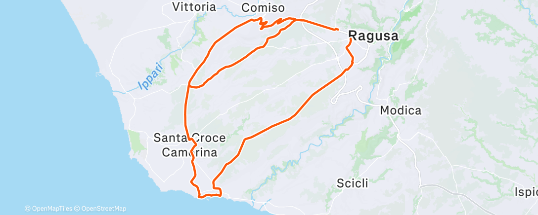 Map of the activity, Pedalata mattutina