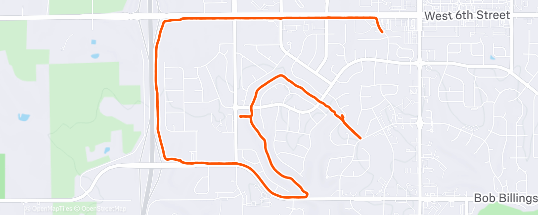 Map of the activity, Afternoon Run