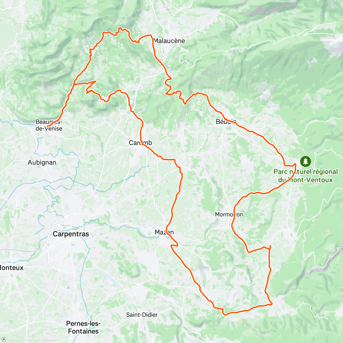 Map of the activity, Dag 4 MV. Prachtige rit met stralend weer!