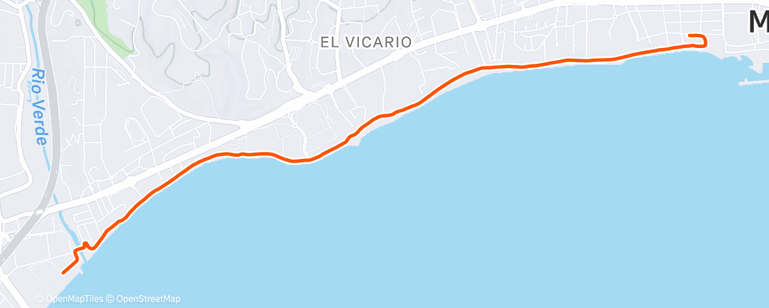 Map of the activity, Morning Run from Ironman 70.3 swim & bike start
