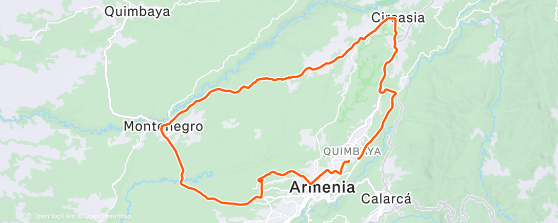 Map of the activity, Sunday Road Ride