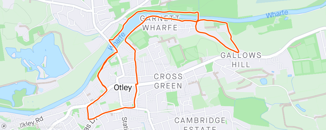 Mappa dell'attività Otley Loop 5K