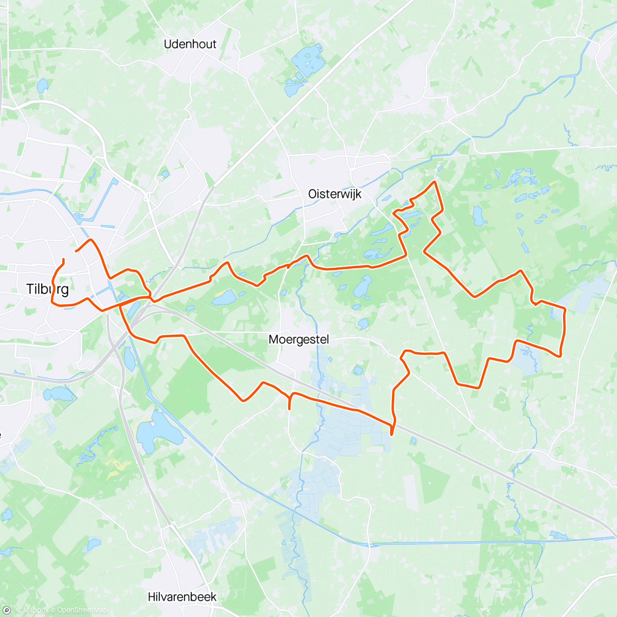 Map of the activity, Rondje gravel over de Kampina