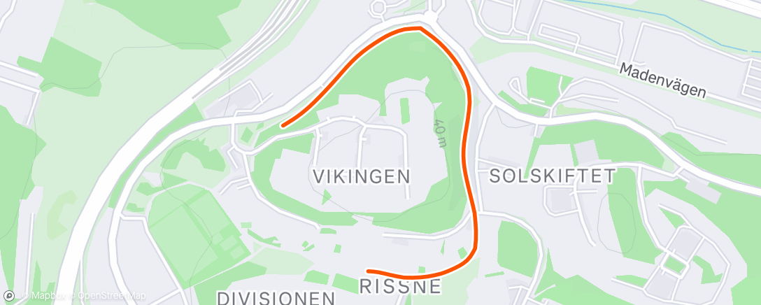 Map of the activity, Afternoon Run