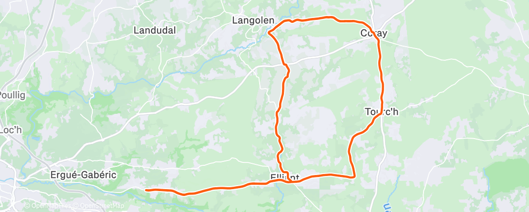 Map of the activity, Sortie vélo le midi