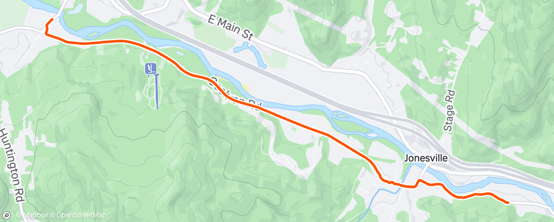 Map of the activity, Afternoon Run