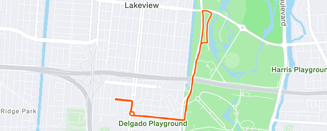 Map of the activity, Evening Easy