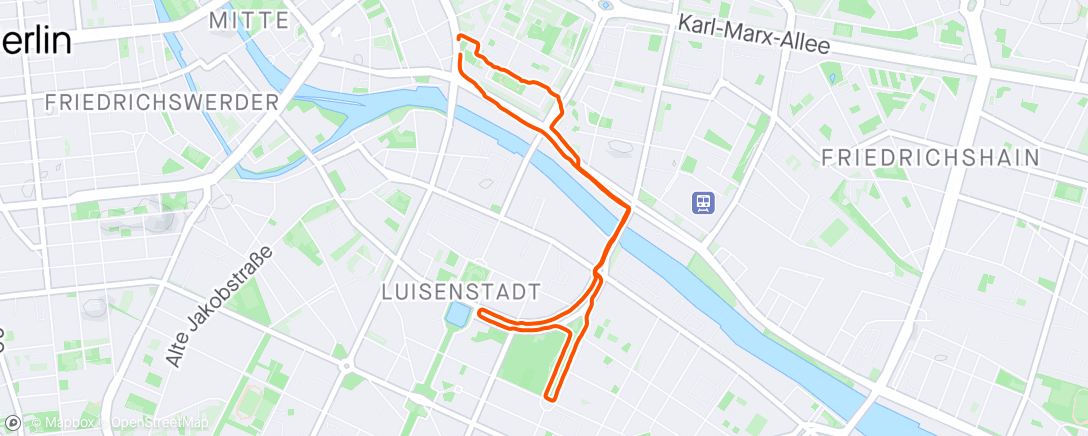 Map of the activity, 🏃 // 🏘️🌳 //📍🇩🇪 Berlin (Mitte ↔ Kreuzberg-Luisenstadt)
