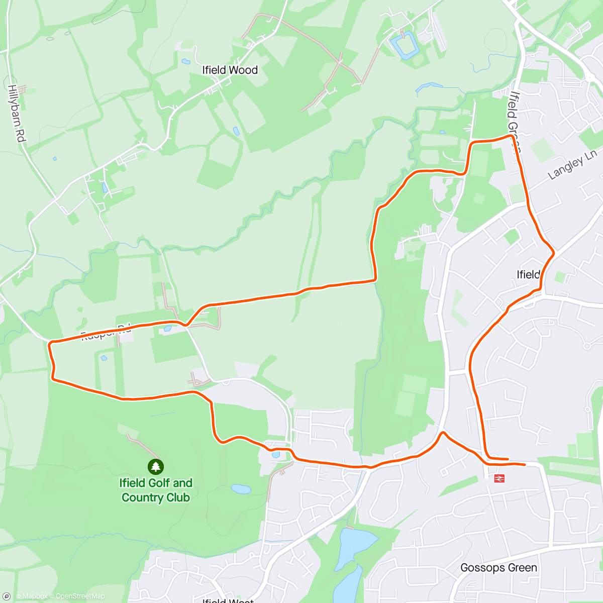 Map of the activity, Sunny mix of trail and road