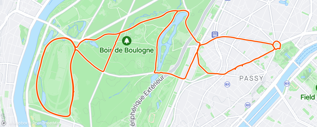 Map of the activity, Revenir à Longchamps