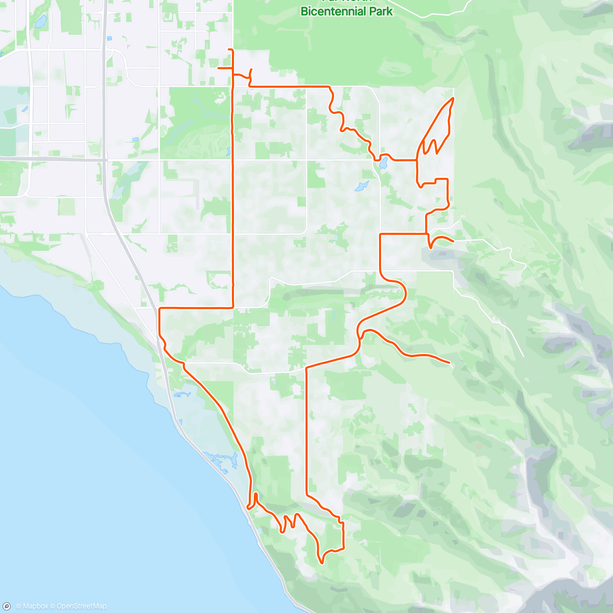Map of the activity, Ride 2: between the 🌧️ 🚴 🌧️