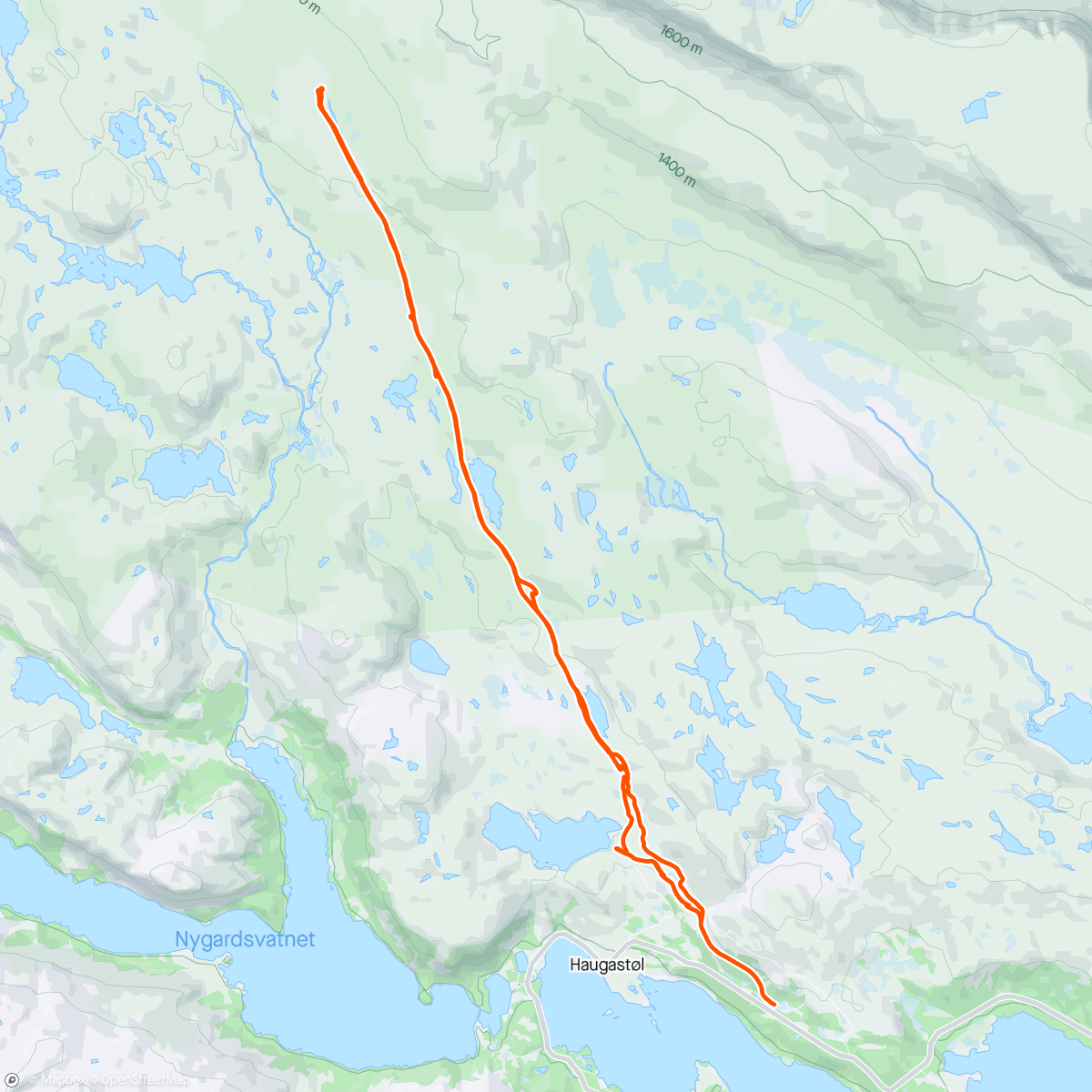 Map of the activity, Ski Haugastøl - Bjørnebulægret
