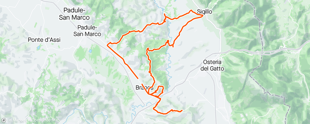 Map of the activity, Dondana sentieri Branca caprara