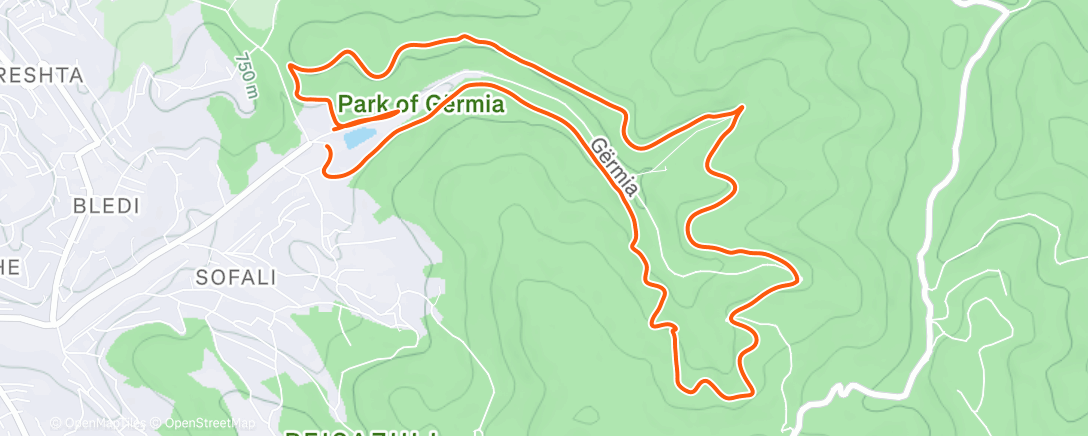 Map of the activity, Morning Run