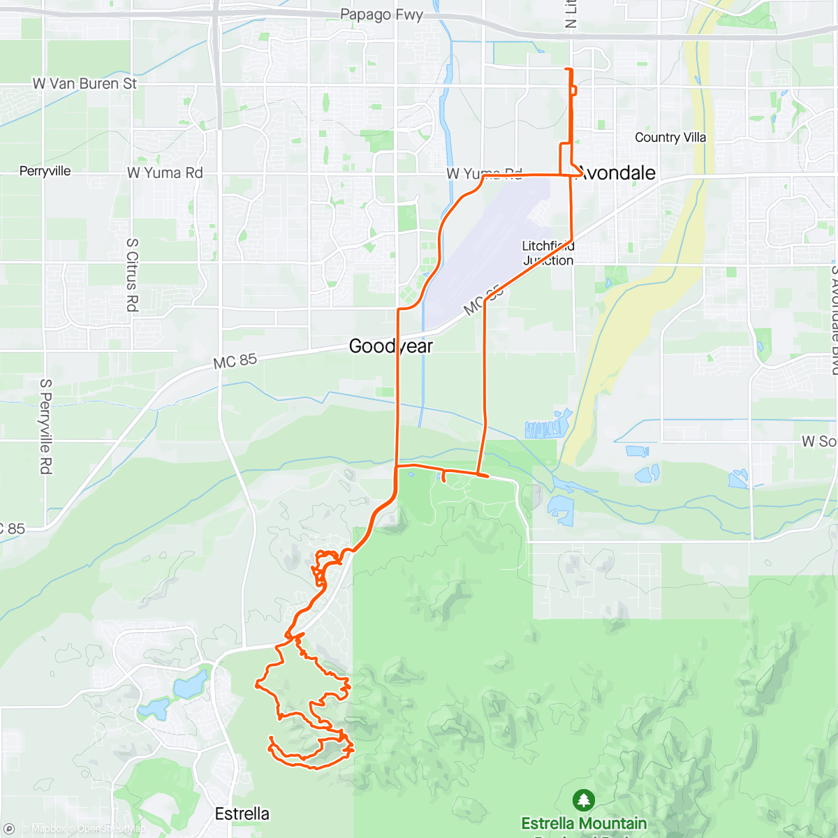Map of the activity, Arizona is really stepping up the CX barrier game. Never had to hurdle a Saguaro before.