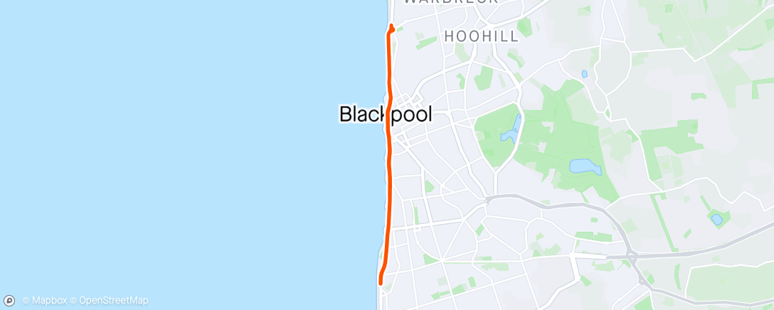 Map of the activity, Beaverbrooks Blackpool 10k