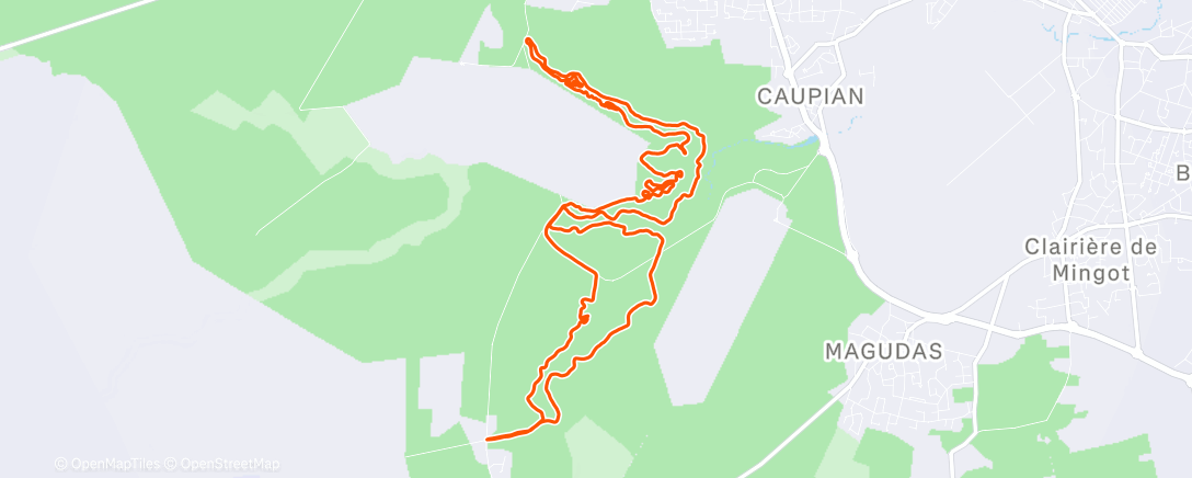Map of the activity, Trail le matin