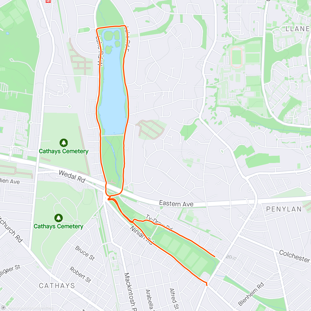 Map of the activity, Evening 5K 4min run/3min walk Jeff #CoachDave
