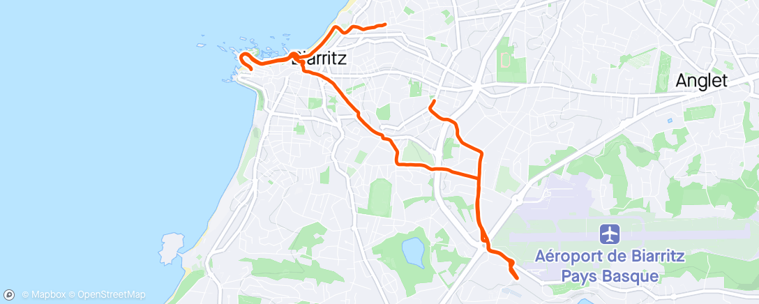 Map of the activity, Biarritz - race number pickup