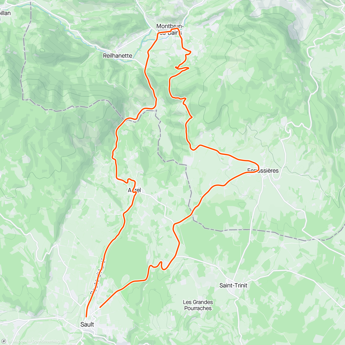 Map of the activity, ROUVY - Montbrun à bloc.