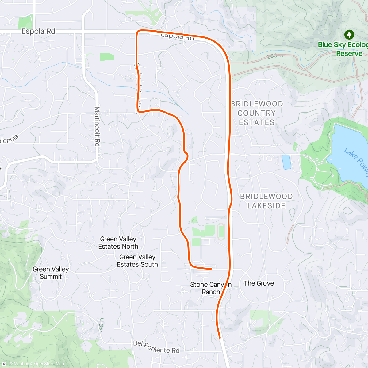 Map of the activity, Easy shakeout run to stay loose