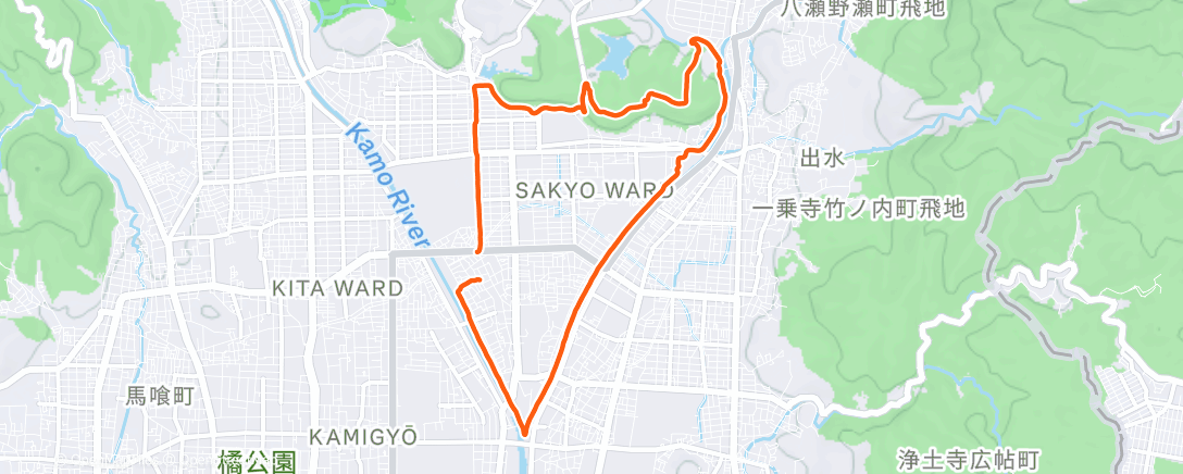 Map of the activity, Kamogawa and Takaragaike Trails