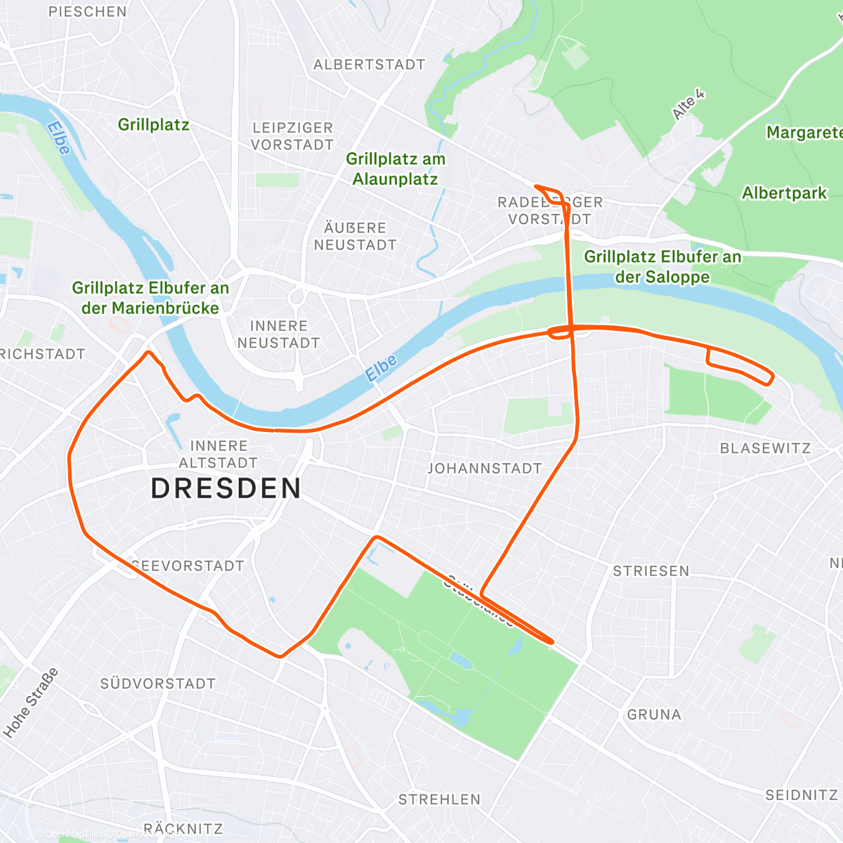 Карта физической активности (ROUVY - Velorace Dresden | Germany)