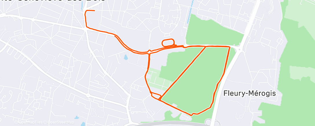 Карта физической активности (Course à pied dans l'après-midi)