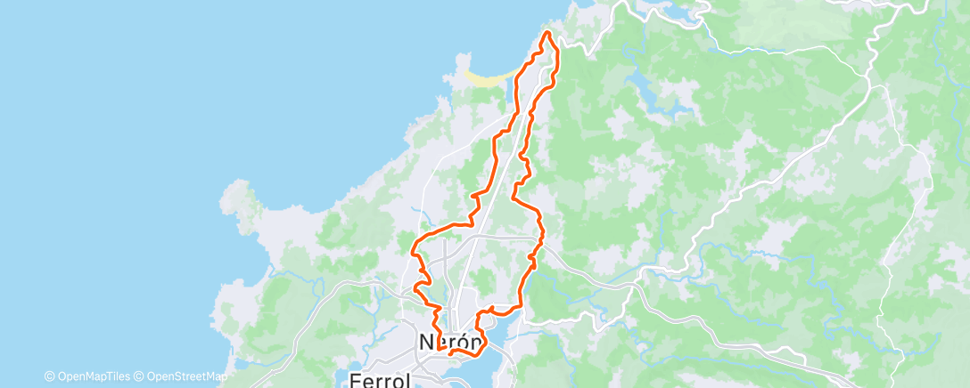 Map of the activity, Bicicleta de montaña matutina. Pisteando con CC Narón