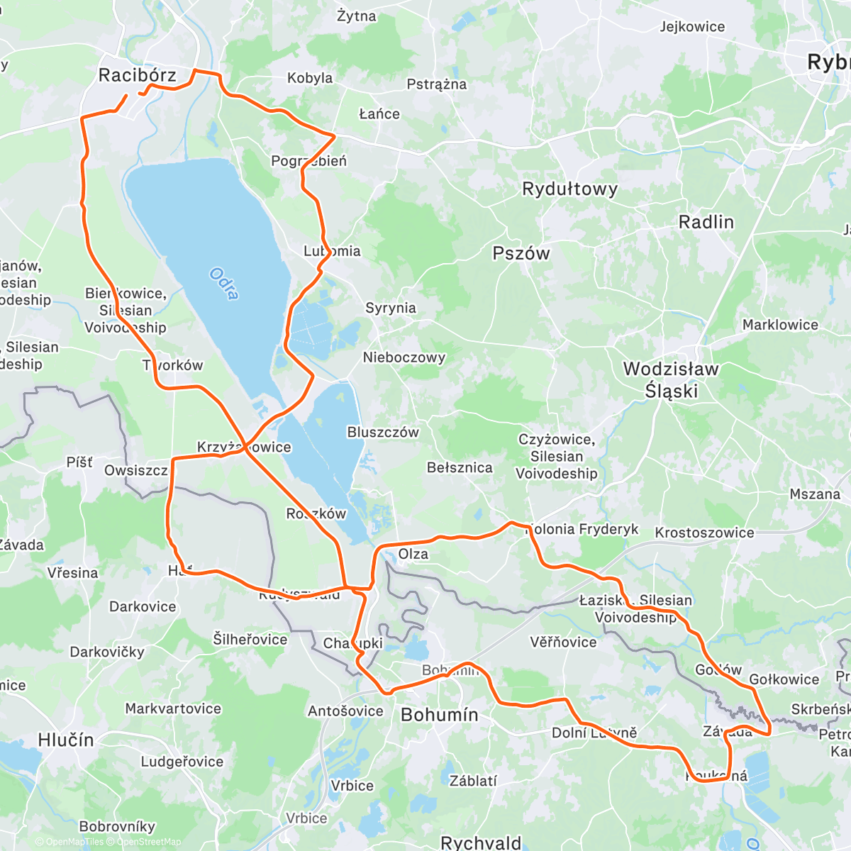 Карта физической активности (Lunch Ride)